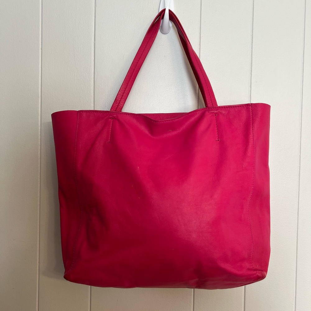 CELINE Horizontalkava Tote Bag Pink Leather‎ 100% authentic